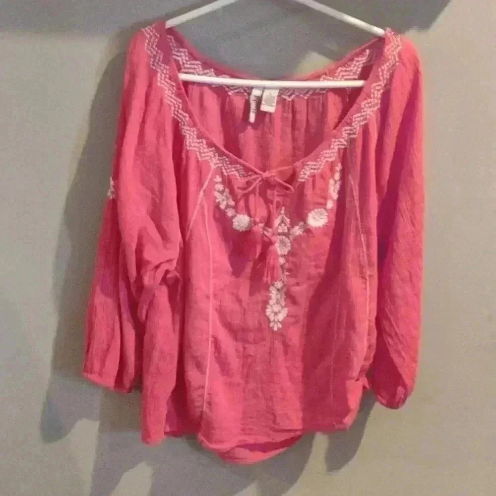 Mudd‎ women's large long sleeve pink top